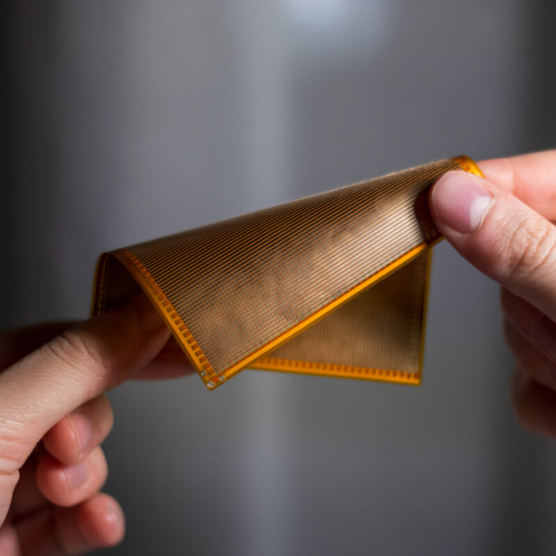 Picture of the product being bent in a way that showcases functionality.